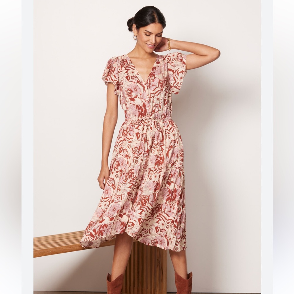 Trovata Birds of Paradis Kristi dress in Plum, size XS